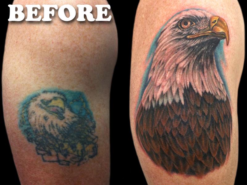 EAGLE COVERUP by Mark Duhan TattooNOW